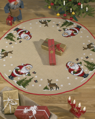 Kit Ricamo Babbo Natale nutre gli uccelli 170 cm Ø