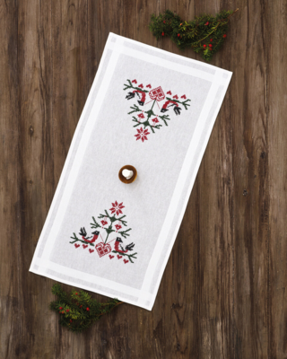 Kit per Ricamo Uccelli con Cuori XXX 40 x 80 cm