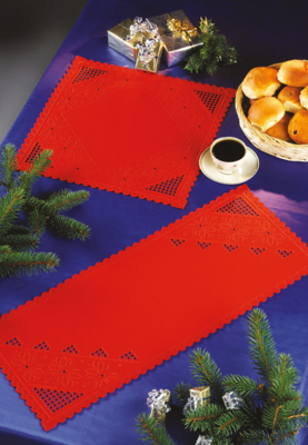 Kit di ricamo Runner, hardanger rosso 28 x 67 cm