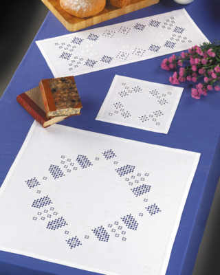 Kit da ricamo Bianco su bianco 27 x 70 cm