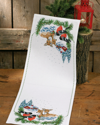 Kit Ricamo Capriolo nella neve 33 x 90 cm