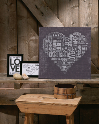 Kit Ricamo Love grigio 39 x 39 cm