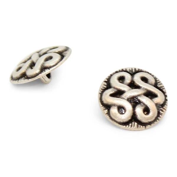 50/100 Rotondo Bottoni Spazi Set Argento Retro per Gonna Giacche 11mm
