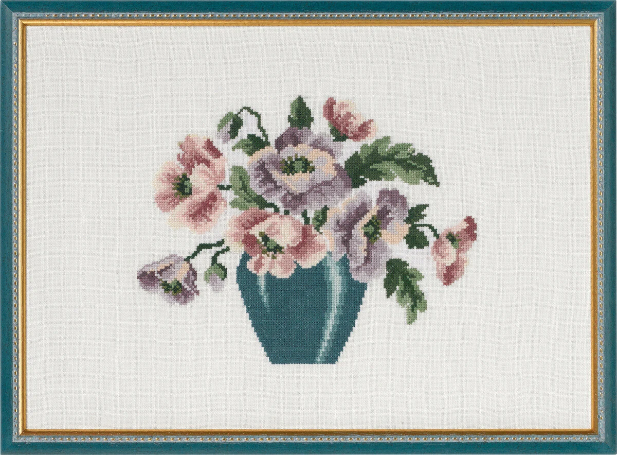 Vaso con Anemoni 38x27cm – Splendido set da ricamo. Acquista qui