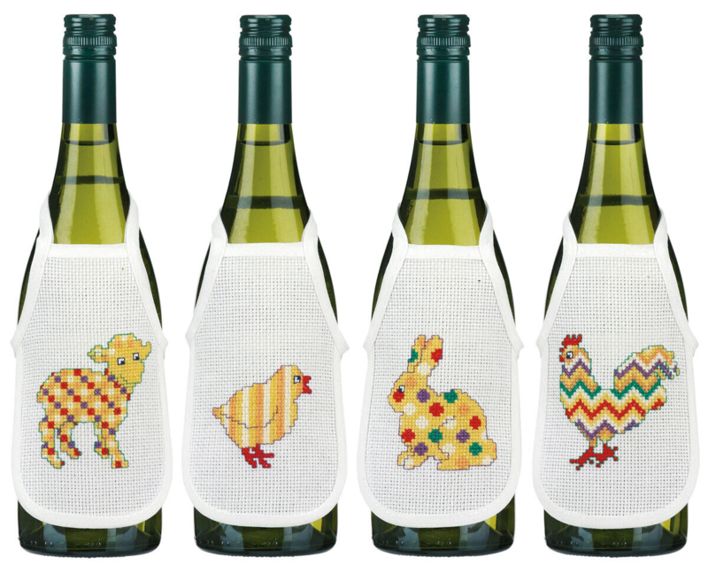 Set da ricamo Pasqua a quadretti 10 x 15 cm