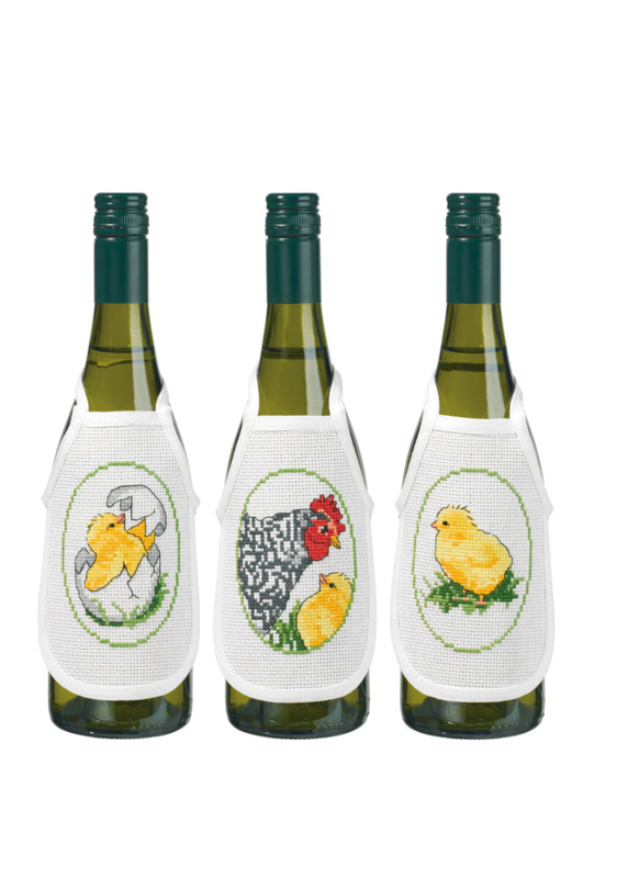 Kit per ricamo Pasqua set 3 copribarattoli 10 x 15 cm