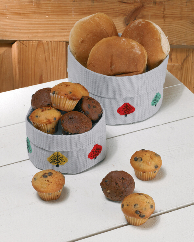 Kit per ricamo Piccolo cesto alberi 13 Ø