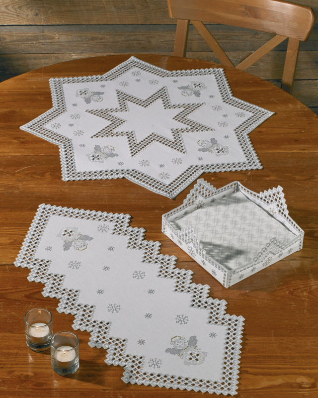 Kit di Ricamo Invernale Hardanger 21 x 21 cm