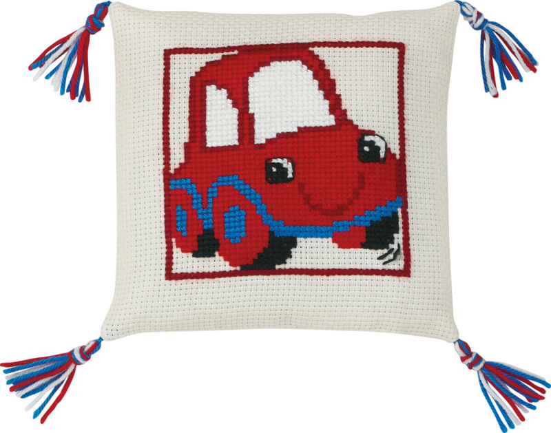 Kit per ricamo L'auto rossa 28 x 28 cm