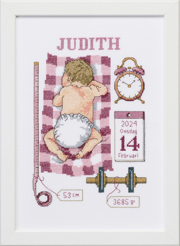 Kit da Ricamo Ricordo di Battesimo Judith 21 x 30 cm