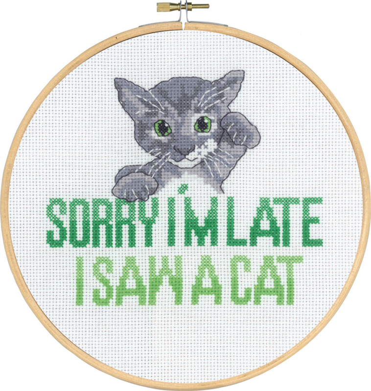 Kit Ricamo Sorry I’m late Gatto 5810/20 20 Ø