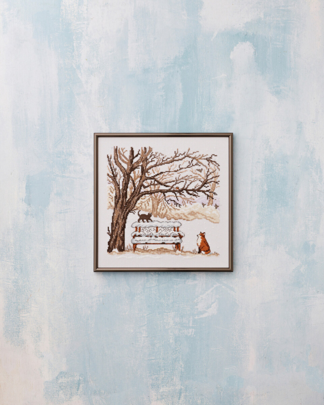 Kit Ricamo Volpe Invernale 30 x 30 cm