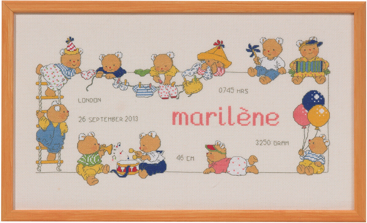 Kit Ricamo Bobbi/ Battesimo 40 x 23 cm