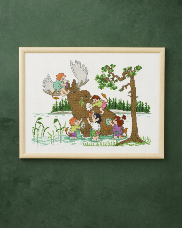 Kit da Ricamo Alce Lavaggio 40 x 30 cm