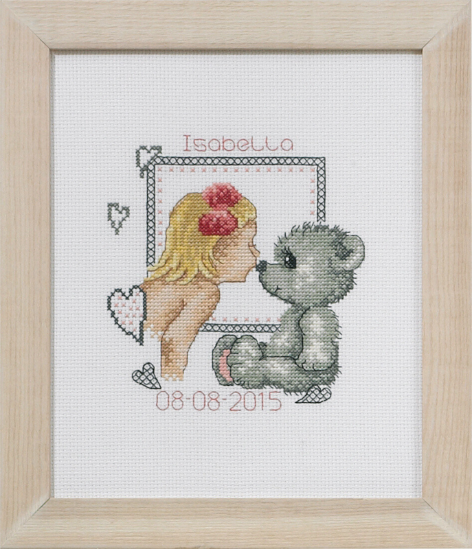 Kit da Ricamo Bacio di Orso Isabella 19 x 23 cm