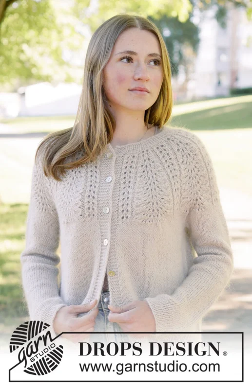 268-6 Meringue Bliss Cardigan by DROPS Design