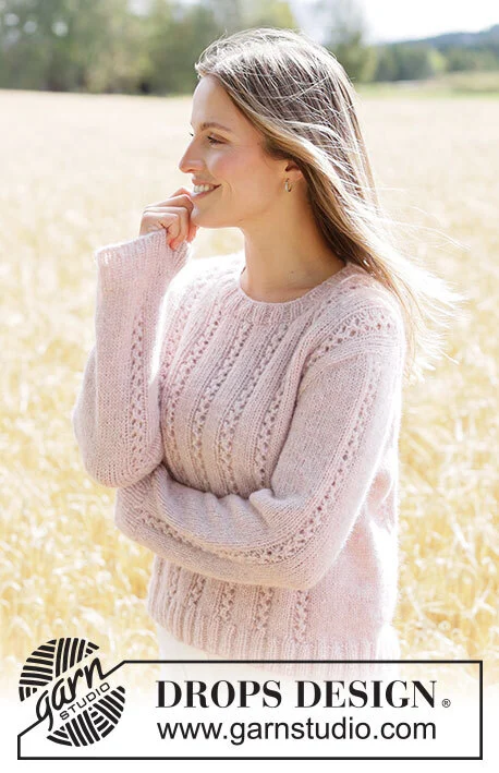 267-10 Rose Pearl Sweater by DROPS Design
