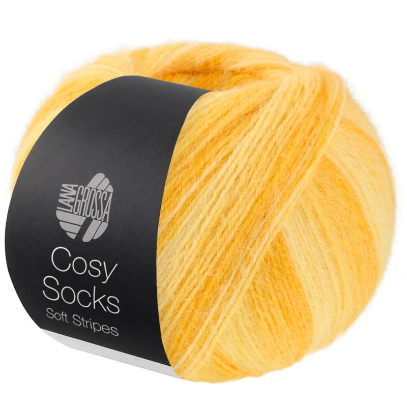 Lana Grossa Cosy Socks Soft Stripes 111 Giallo/giallo tuorlo/giallo zafferano