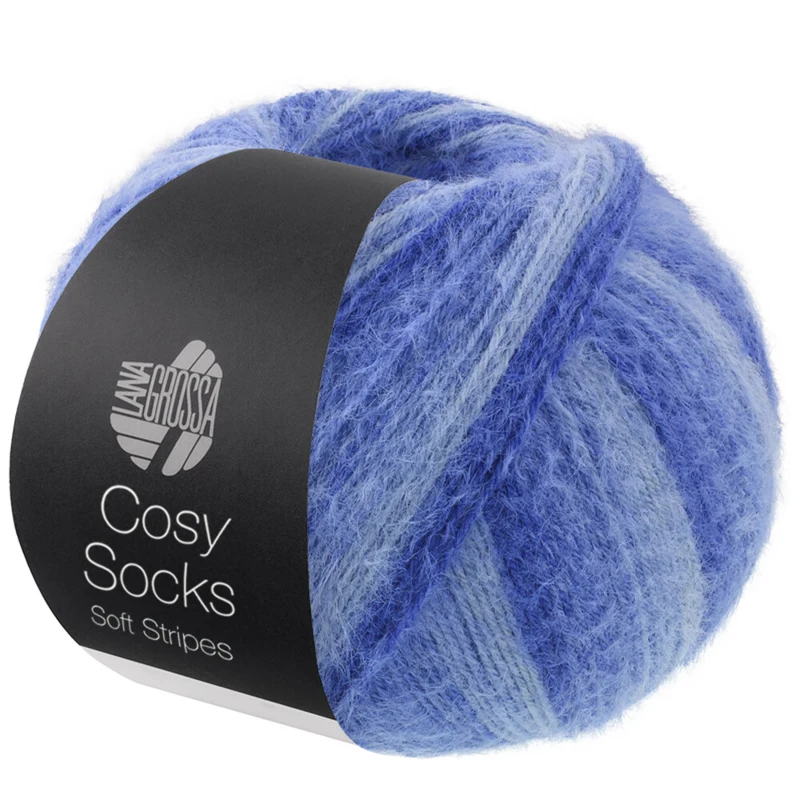 Lana Grossa Cosy Socks Soft Stripes 109 Azzurro/celeste/blu/blu navy