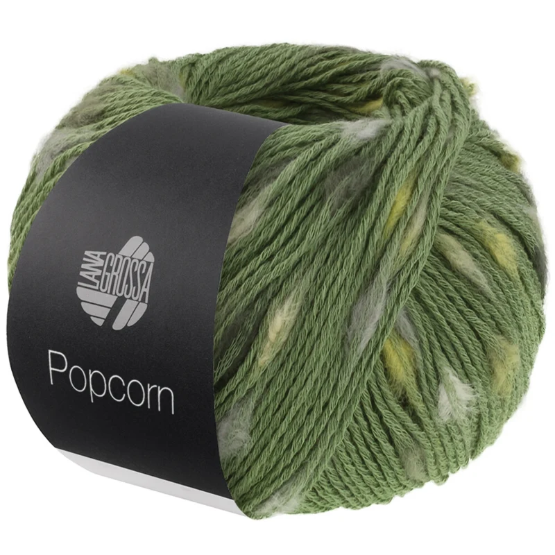 Lana Grossa Popcorn 15 Verde/bianco sporco/beige/pistacchio/grigio scuro
