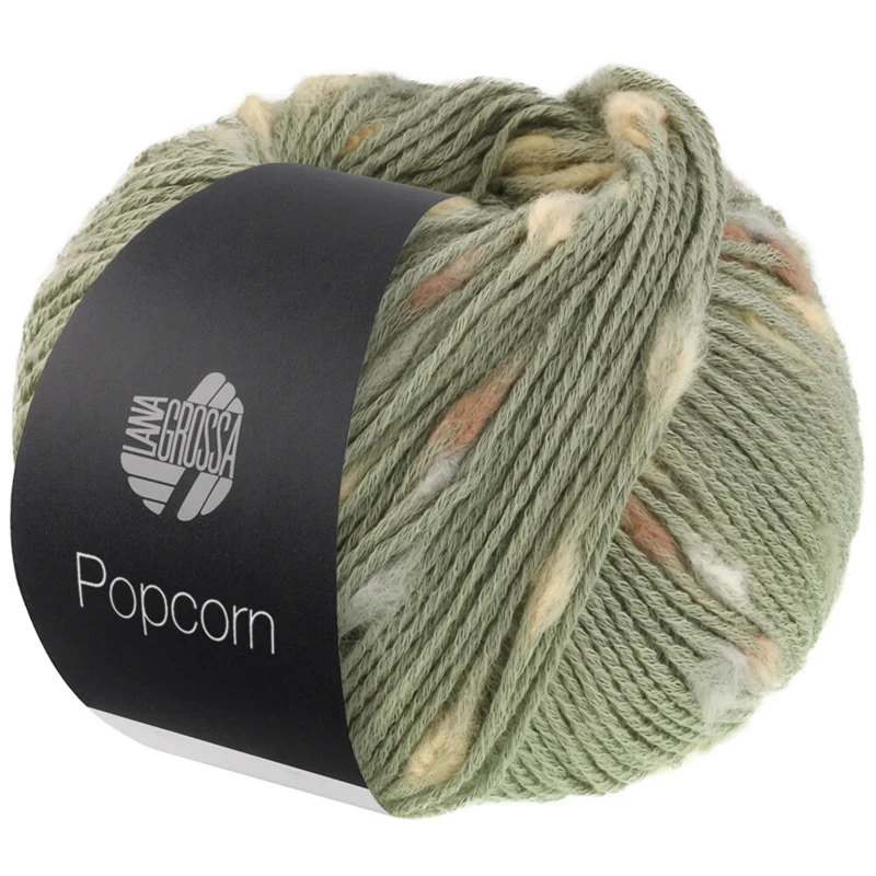 Lana Grossa Popcorn 13 Verde reseda/beige/cammello/nougat