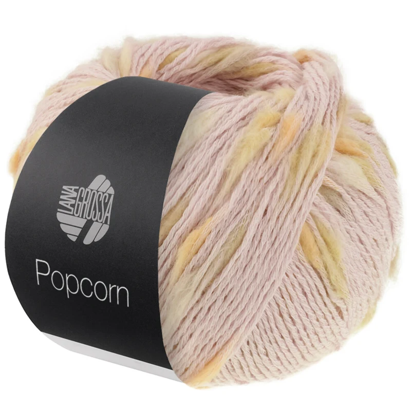 Lana Grossa Popcorn 04 Rosa pastello/giallo tenue/grigio chiaro/pesca