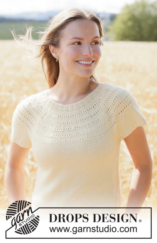 268-32 Spring Rings Top by DROPS Design