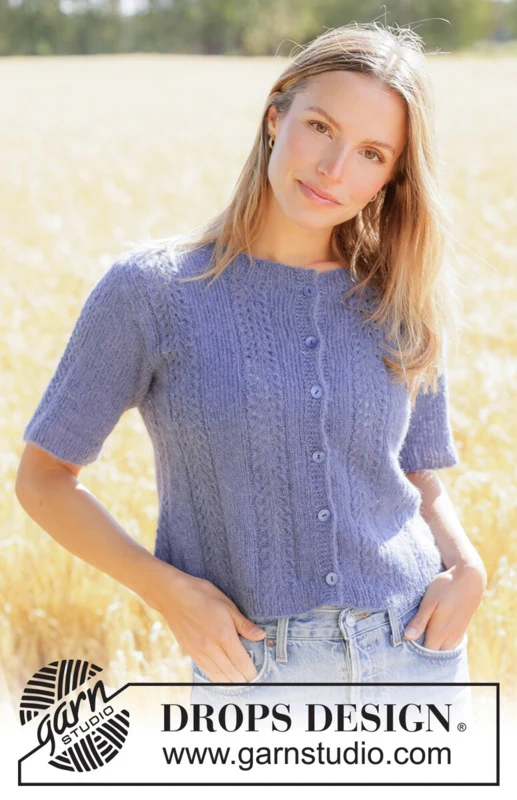 266-9 Lilac Serenade Cardigan by DROPS Design