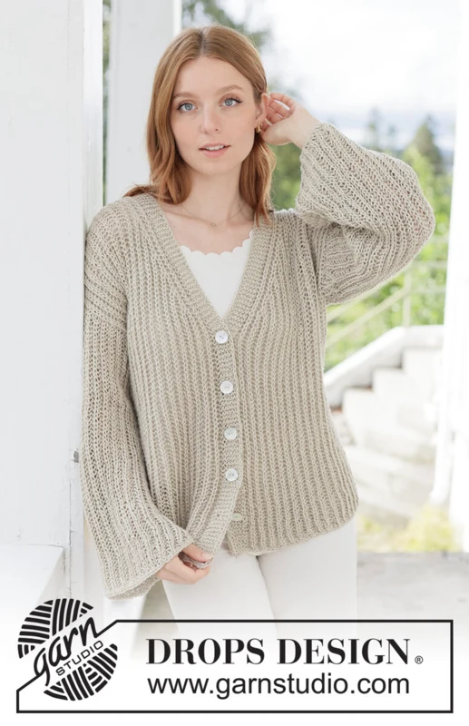 268-17 Spell of Summer Cardigan by DROPS Design