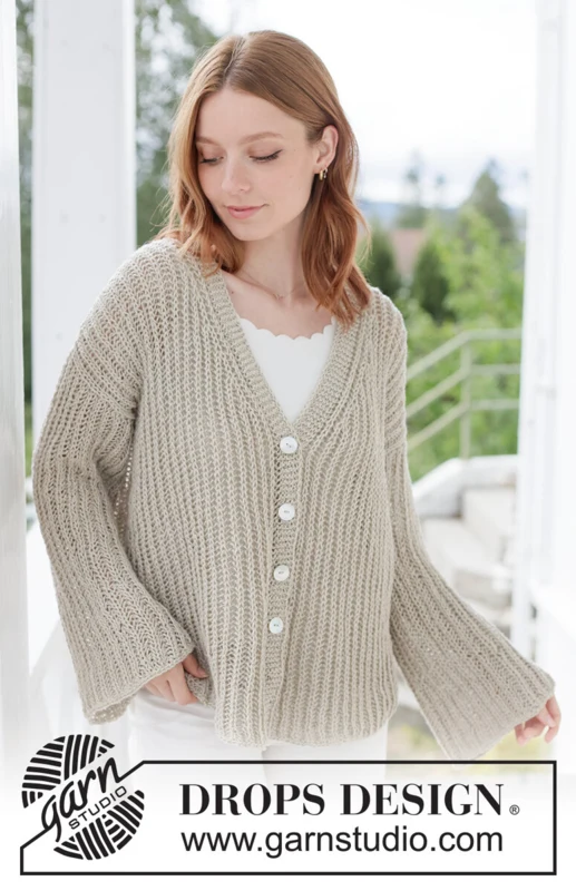 268-17 Spell of Summer Cardigan by DROPS Design