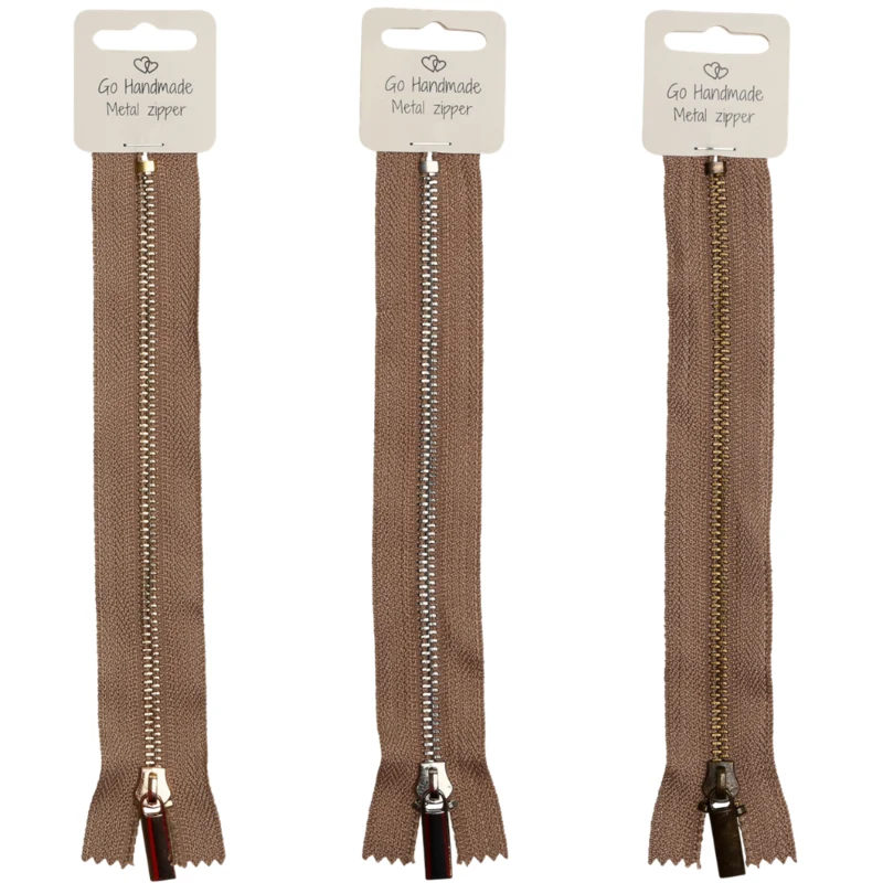 Go Handmade Cerniera in Metallo Beige: Oro, argento e bronzo