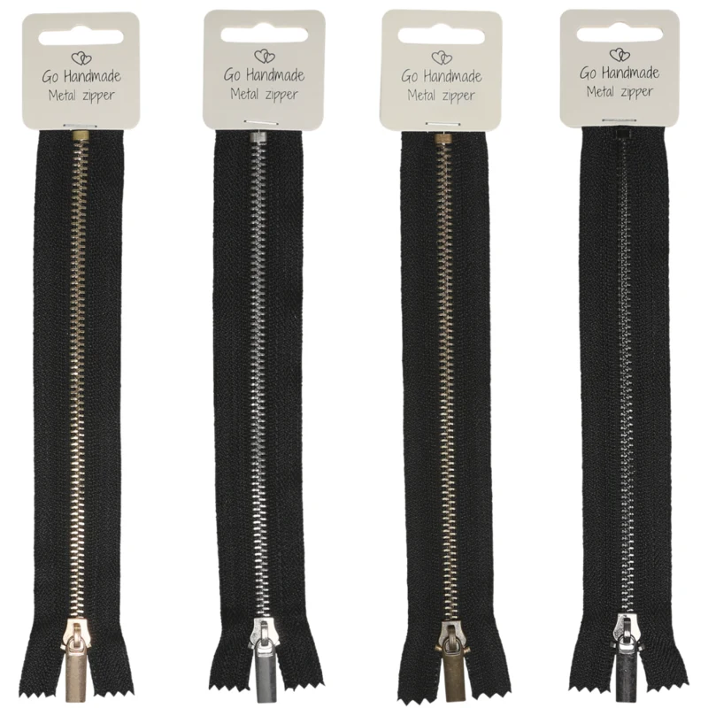 Go Handmade Cerniera in Metallo Nero: Oro, argento, bronzo e grigio scuro