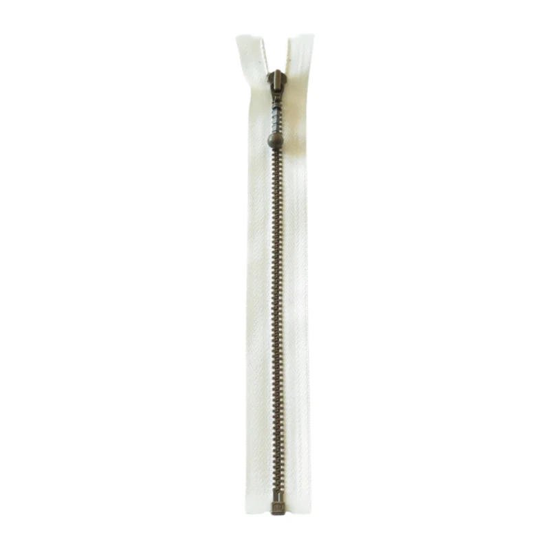 YKK Cerniera Metallica Divisibile 4 mm (25-65 cm) 841 Ecru, Ottone antico