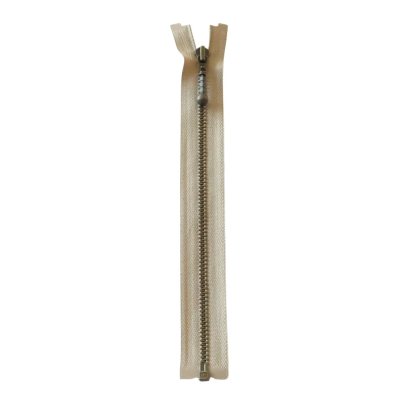 YKK Cerniera Metallica Divisibile 4 mm (25-65 cm) 573 Beige, Ottone antico