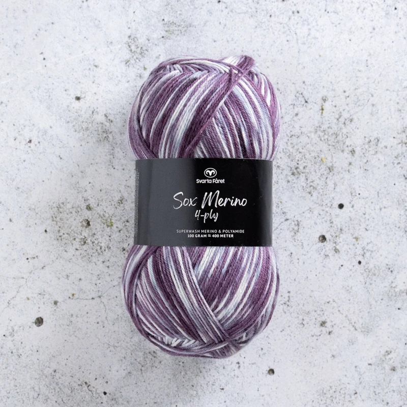 Svarta Fåret Sox Merino 4 ply 12 Schermo statico