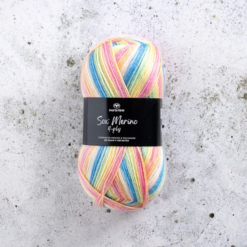 Svarta Fåret Sox Merino 4 ply 25 Arcobaleno tenue