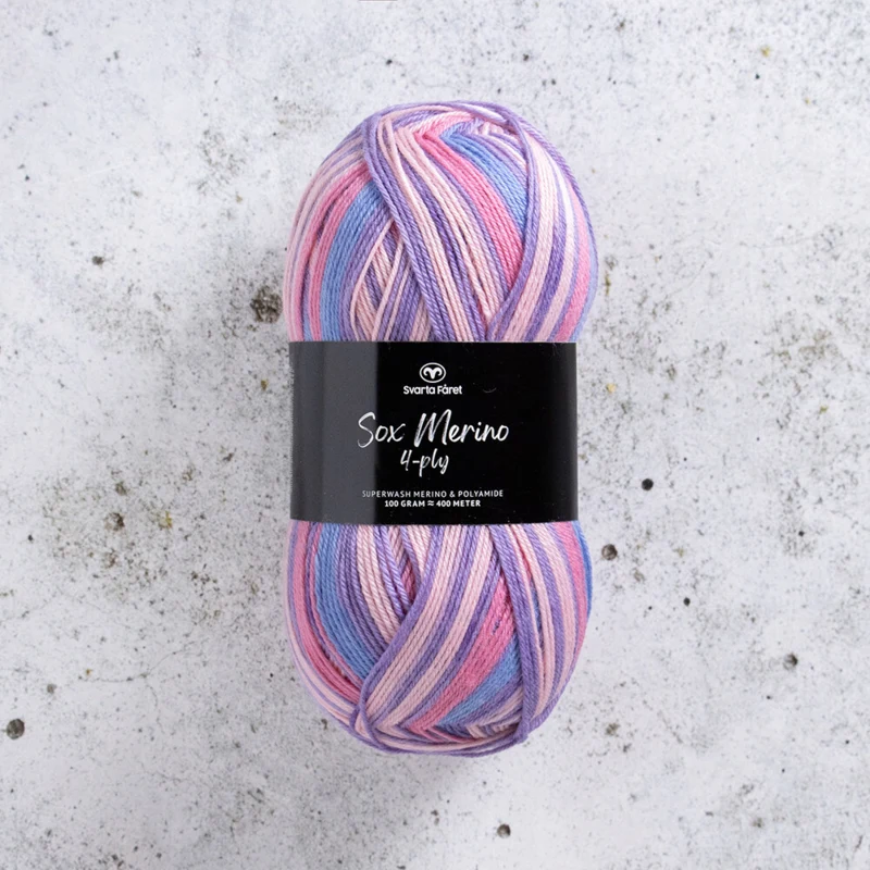 Svarta Fåret Sox Merino 4 ply 08 Pop bubblegum