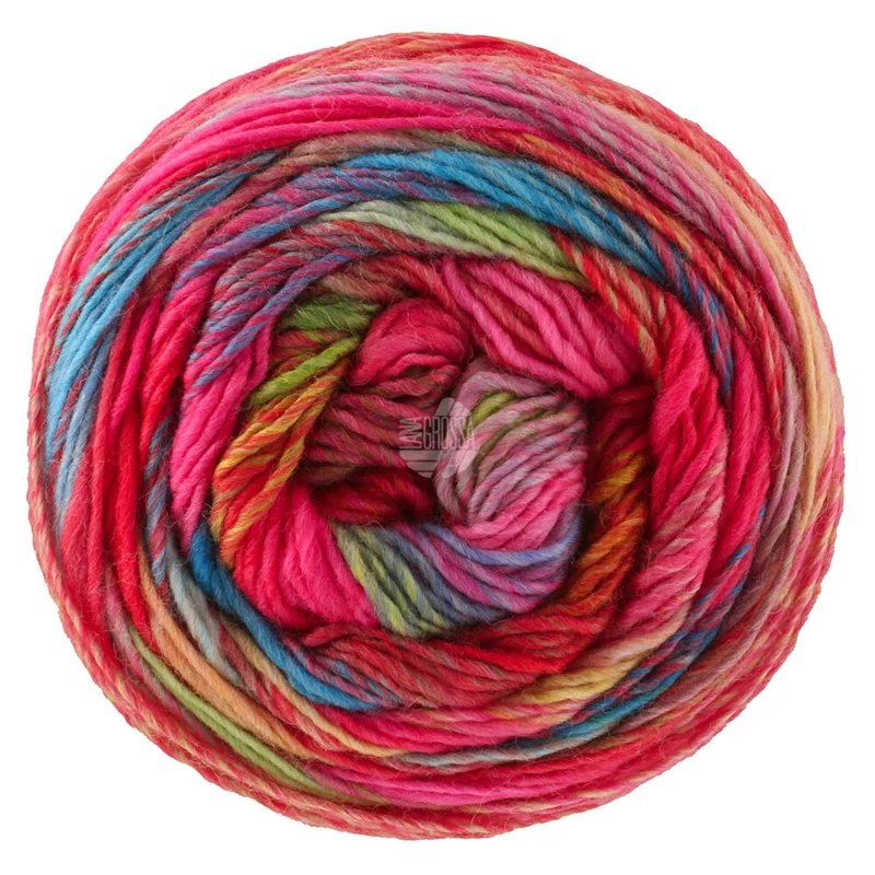 Lana Grossa Colorissimo 220 Rosso/Fucsia/Turchese/Petrolio/Ruggine/Cammello/Beige/Verde scuro/Verde chiaro/Verde