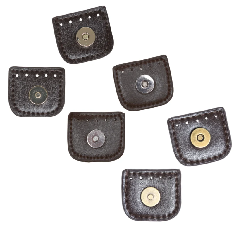 Go Handmade Chiusura Magnetica a Pressione 4 cm Marrone scuro con oro, argento e bronzo