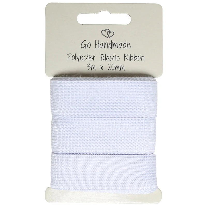 Nastro Elastico Go Handmade: 3 m x 20 mm, Bianco