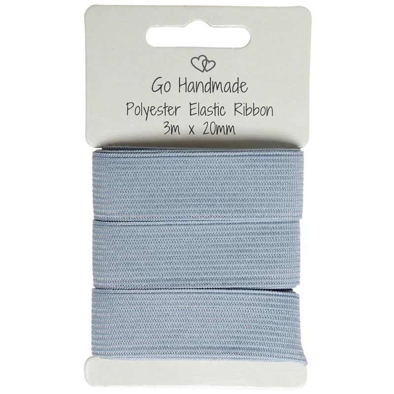 Nastro Elastico Go Handmade: 3 m x 20 mm, Grigio/blu