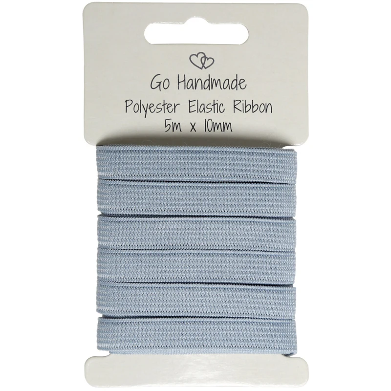 Nastro Elastico Go Handmade: 5 m x 10 mm, Grigio/blu