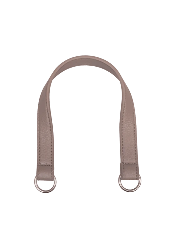 Go Handmade Manico per borsa con anello a O: Beige/argento
