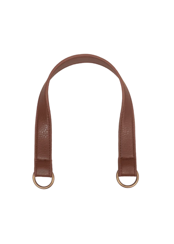 Go Handmade Manico per borsa con anello a O: Marrone/bronzo