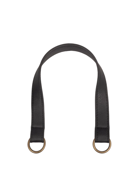 Go Handmade Manico per borsa con anello a O: Nero/bronzo