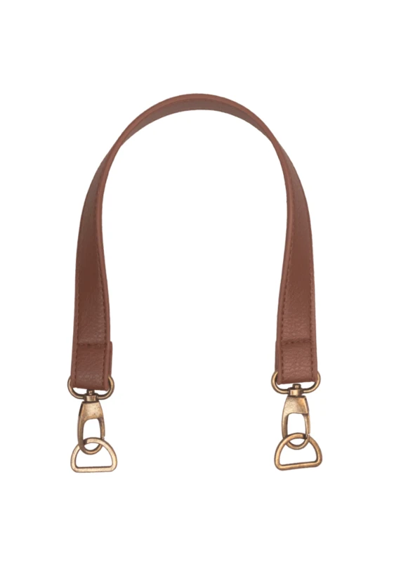 Go Handmade Manico per Borsa con Moschettone e Anello a D Marrone/Bronzo