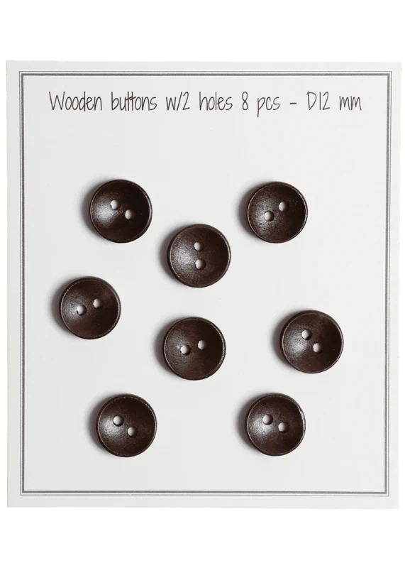 Go Handmade Bottoni Profondi in Legno, Scuri (8 pz) 12 mm