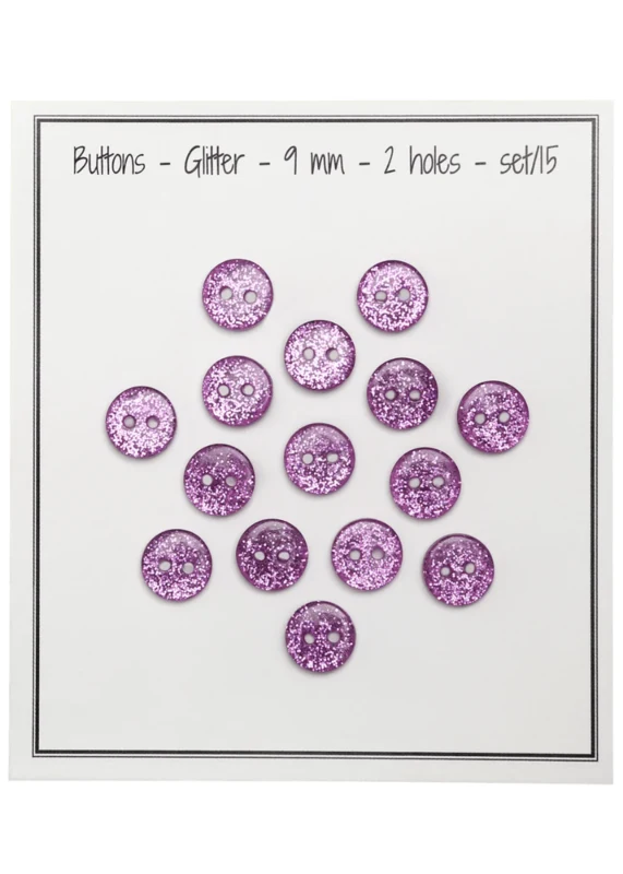 Go Handmade Bottoni Glitterati 9 mm Rosa