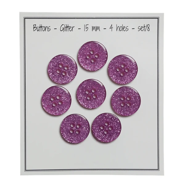 Go Handmade Bottoni Glitterati Rosa