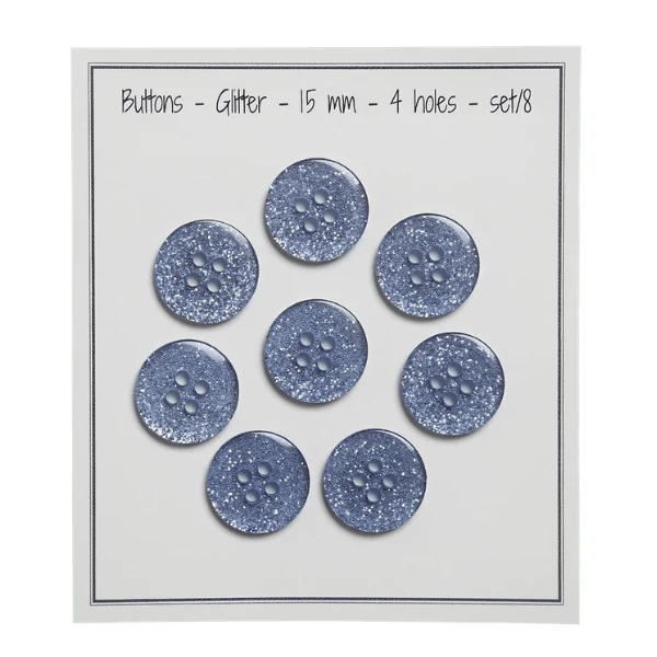 Go Handmade Bottoni Glitterati Blu
